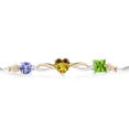thumbnail image 2 of Gem Stone King Keren Hanan 1.84 Ct Blue Tanzanite Yellow Citrine 925 Silver and 10K Yellow Gold Lab Grown Diamond Bracelet for Women, 2 of 5