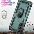 thumbnail image 6 of Compatible with Samsung Galaxy S22 Plus Case,with 360 Ring Holder Kickstand Card case, Armor Military Grade Protection Hybrid Silicone TPU PC Rugged Case, Magnetic with Car Mount Phone Cover,Darkgreen, 6 of 7