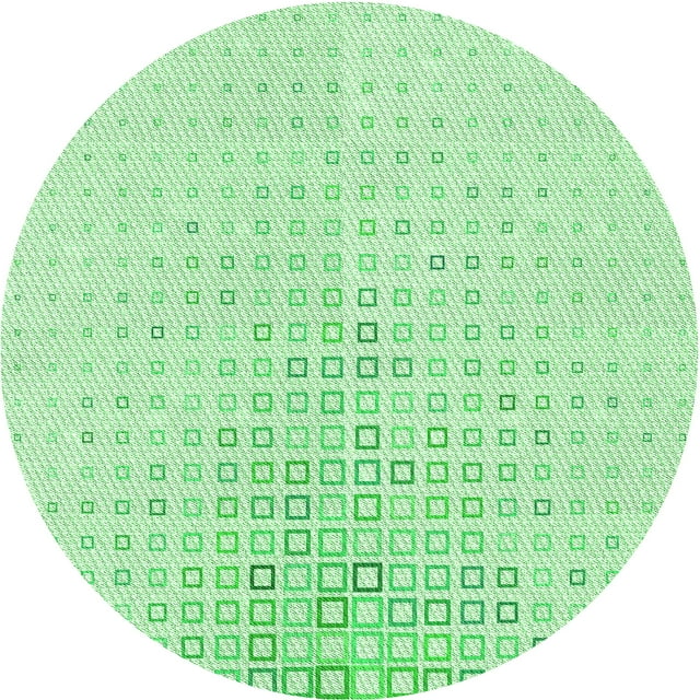 Ahgly Company Tapis d'Intérieur Rond Lavable en Machine Vert Clair Transitionnel, 3 Pieds Rond