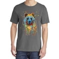thumbnail image 2 of Wild Bobby, Bear Painting Splatter, Animal Lover, Garment-Dyed Washed Look Short Sleeve T-Shirt, Charcoal, Medium, 2 of 3