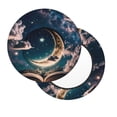thumbnail image 2 of Balery Artistic Starry Sky Moon Book Fundas de asiento para taburete de bar redondo de tela de terciopelo ajustables que protegen de arañazos y manchas para sillas de 14 a 17 pulgadas.-12 inch, 2 of 7