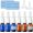 Brown and Blue 10Pcs, variant on 10 count Nasal  Bottle, 10ML/0.35OZ 6 count Empty Glass Brown Scale Nose  Bottles Refillable with 2 Funnels and 2 Labels