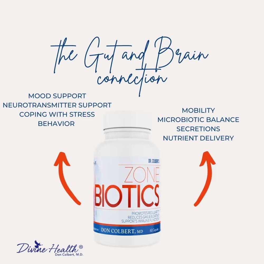 Dr. Colbert, MD Zone Biotics Probiotic | by Divine Health | Plantarum N13, Bacillus Subtilis, Bifidobacterium Lactis & Prebiotics FOS/GOS | 16 Billion CFU | 60 Capsules