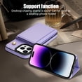 thumbnail image 4 of Allytechgroup Case for iPhone 11 for Girls Women, With Card Holder Detachable Shoulder Strap Premium PU Leather Design Stand Shockproof Protective Phone Case for iPhone 11, Purple, 4 of 6