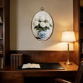thumbnail image 5 of Oval Framed Wall Art Vintage Chinoiserie Floral White Hydrangea Farmhouse Still Life Blue Canvas Wall Art Oval Vintage Wall Decor Prints Hanging Decor for Home Bedroom Living Room Office 8"x11.4", 5 of 7