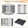 thumbnail image 3 of Gymax 6-Panel Adjustable Pet Safety Fence w/Auto-close Door & Double Locking System Black, 3 of 10
