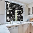 thumbnail image 6 of 36 Inch Kitchen Curtains Black Farmhouse Rustic Window Curtains and Valances Set of 3, Vintage Fork Spoon Country Wooden Wood Short Tier Curtain for Kitchen,Vintage Small Kitchen Decor, 6 of 6
