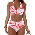 thumbnail image 4 of Qepwscx Womens Bikini Sets Plunging Neck Two Piece Halters Swimsuits Print High Waisted Bathing Suit Swim Suits 2025 Swimwear, 4 of 9