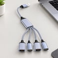 Usb Cable Splitting USB-A Four-Output Splitter USB Hubs with a Fabric-Covered Cable and ...