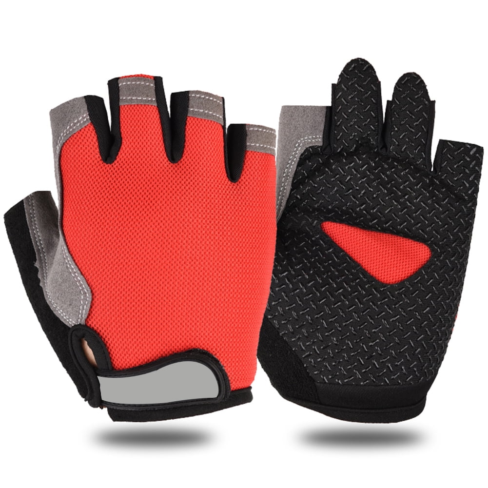 Cycling Anti-Slip Men Women Half Finger Gloves Breathable Mesh Sports Glove 