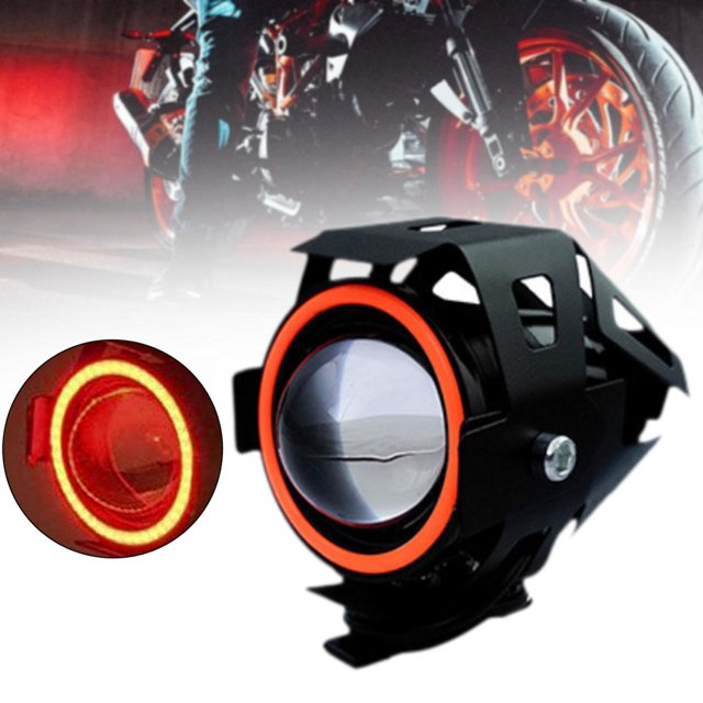Faro LED genérico para motocicleta, lámpara de conducción para motocicleta, modificación de aluminio Rojo