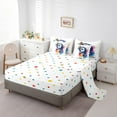 7 Pieces Cute Penguin Bedding Comforter Sets for Kids Orange Butterfly