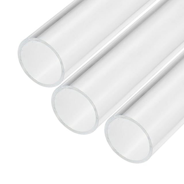Acrílico Tubo Transparente Rígido Redondo 3uds 26mm ID 30mm OD 6 para Lámparas y Linternas Unique Bargains