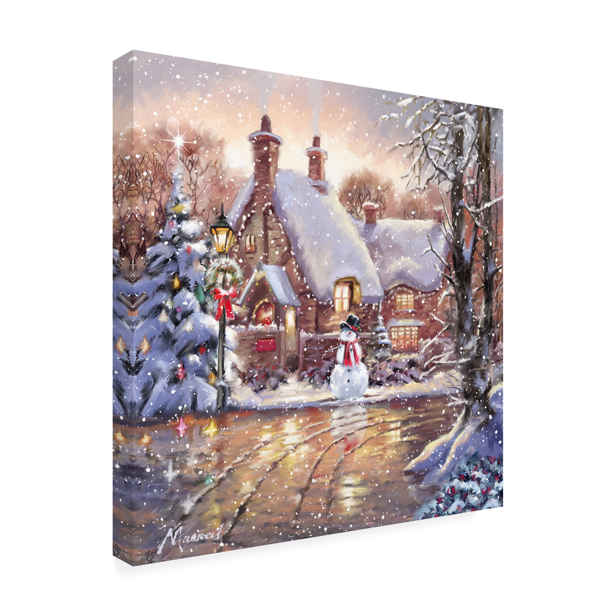 The Macneil Studio 'Snowman Cottage' Canvas Art