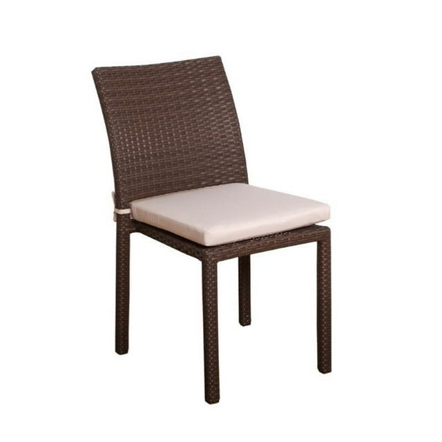 International Home Atlantic 4 Piece Patio Dining Chair in Dark Brown