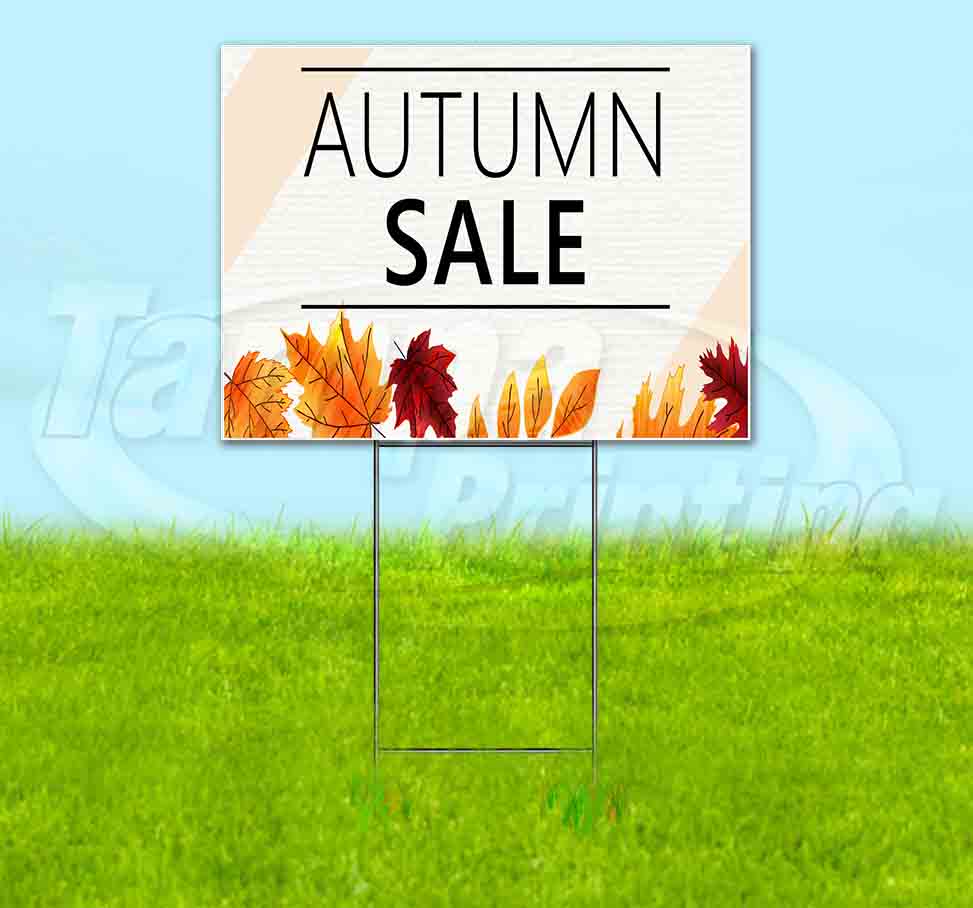 Autumn Sale (18" x 24") Yard Sign, Includes Metal Step Stake
