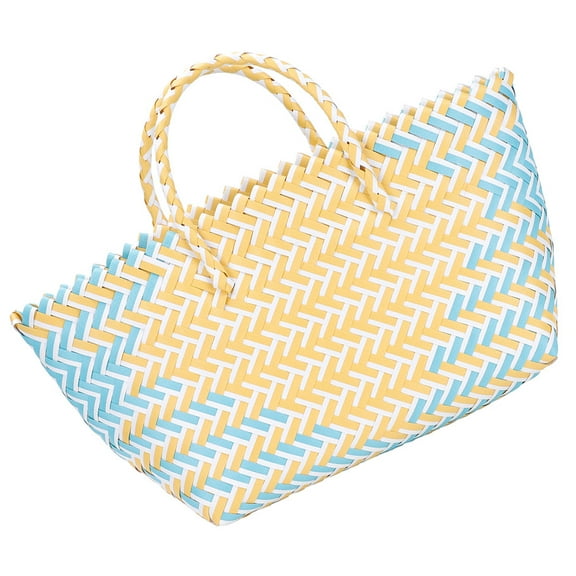 OATIPHO Plastic Storage Basket with Ergonomic Handles for Vegetable and Sundries Storage