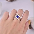 thumbnail image 2 of Women's Creative Modern Inlaid Sapphire Artificial Diamond Ring, 2 of 2