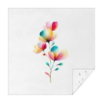 Square Tablecloth 42x42 Inch – Waterproof Polyester Printed Table Cover, Wrinkle Resistant & Washable for Kitchen Dining Picnic Party Decor, Single-v4-15, White