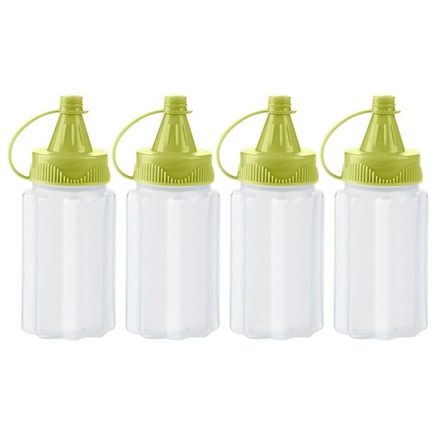 Fiudx Juego de Botellas para Condimentos, Diseño Portátil Transparente, Material Pp Apto para Uso Alimentario, Ligero y Reutilizable, Ideal para Barbacoas Al Aire Libre y Almuerzos de Oficina, Paquet