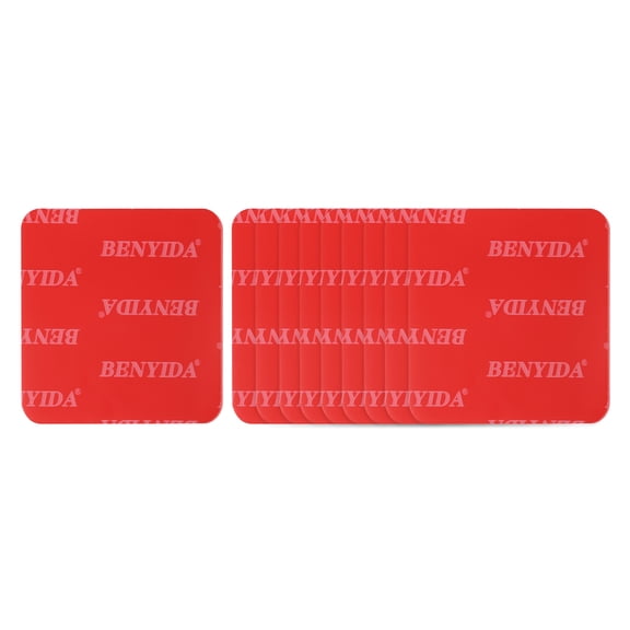 Uxcell 10 Pcs Double Sided Adhesive Pads, 1.97 x 1.97 Inch Dash Cam Sticky Pads Self-Adhesive Square Mounting Foam Tape Waterproof & Heat Resistant for Car Walls Picture Home Decor, Red