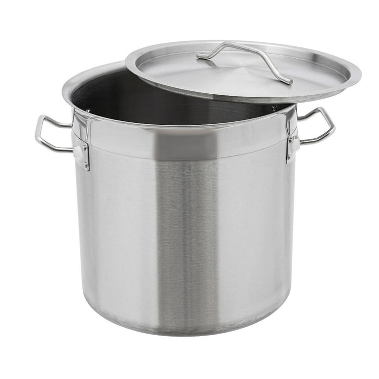 Serenk Stainless Steel Stock Pot - 9.45 Inch (24cm) Large Soup Pot With Lid, Induction Compatible, Professional Kitchen Pot
