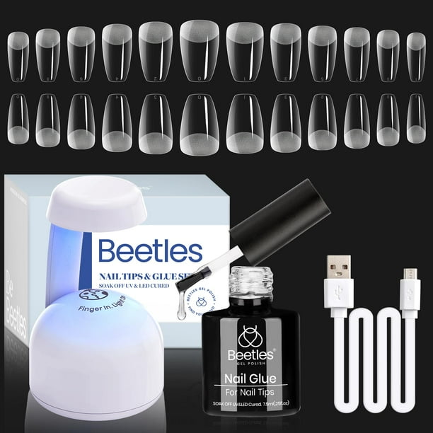 Kit de uñas Beetles Gel Coffin, 504 unidades, puntas de uñas postizas para mujer