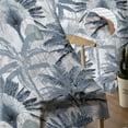 thumbnail image 5 of Blue Tropical Leaves Sheer Curtains 84 Inches Long 2 Panels Set, Window Sheer Curtains for Living Room/Bedroom, Summer Palm Trees Botanical Light Filtering Rod Pocket Curtain 52'' x 84'' x 2, 5 of 7