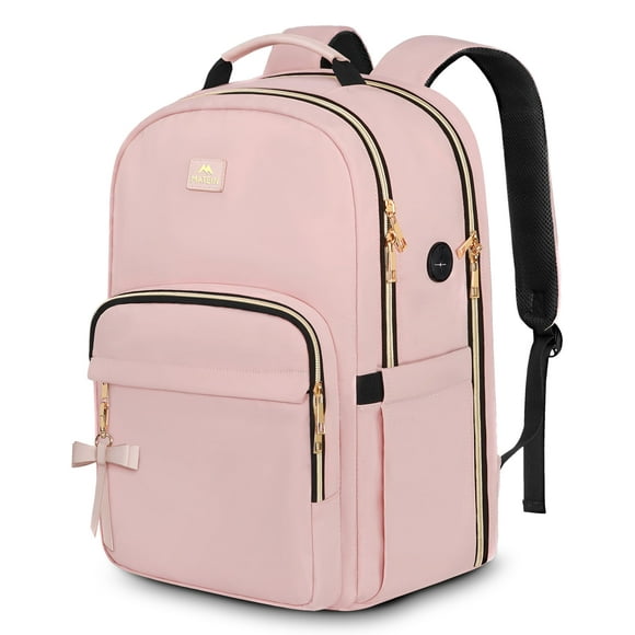 Mochila MATEIN para portátil de 17 pulgadas rosa resistente al agua para mujer