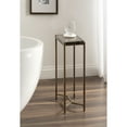 thumbnail image 3 of Kate and Laurel Aguilar Modern Glam Slim Side Table, 12 x 7 x 22, Clear Glass and Antique Brass, Decorative Narrow End Table for Use as Skinny Bedroom Nightstand or Living Room Accent, 3 of 9