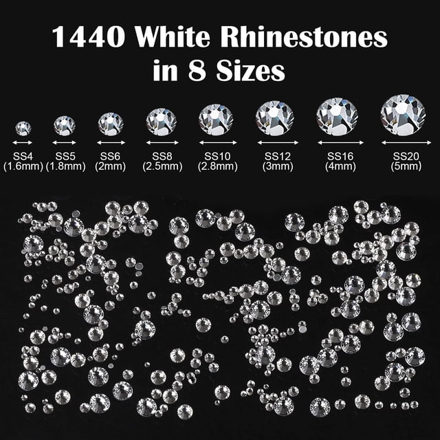 Round Shape Crystal, Glass Rhinestones, Flatback Fancy Stone For Diy Projects, Non-hotfix Rhinestones, Sew On Rhinestones For Clothes, Shoes, Bags, Crystal Clear, Multi-faceted