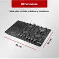 thumbnail image 2 of Parrilla empotrable 6 Quemadores Hibrida 90x51cm Cristal Templado, 2 of 5