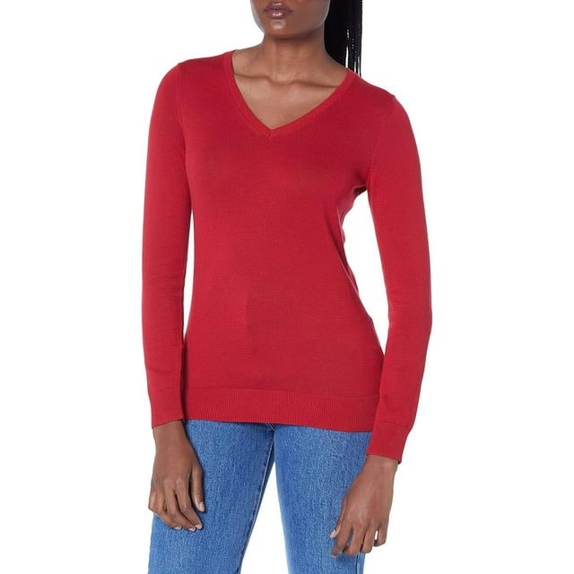 walmart Essentials Womens Lightweight V-Neck Sweater
