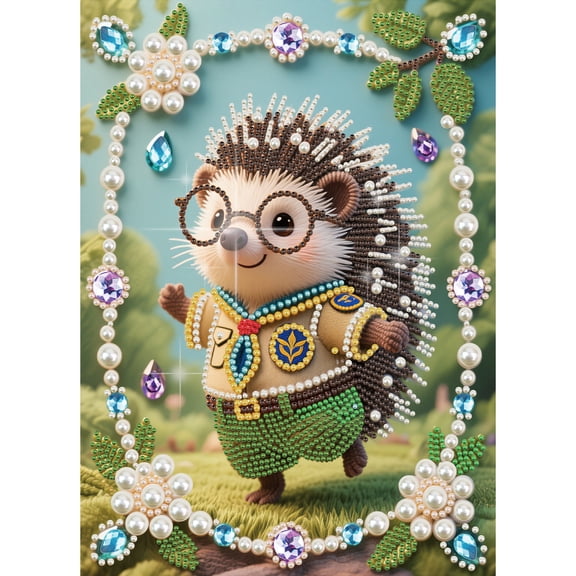 Adult Diamond Painting Kit Hedgehog Pearl Painting 5D DIY Art Craft Diamond Pearl Painting, Perfect for Home Wall Decor, 12x16 in