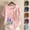 Pink, variant on HAOTAGS Women Blouse Casual Tunic,Short Sleeve Button Front Tie Waist Breathable Tops Pink 2XL