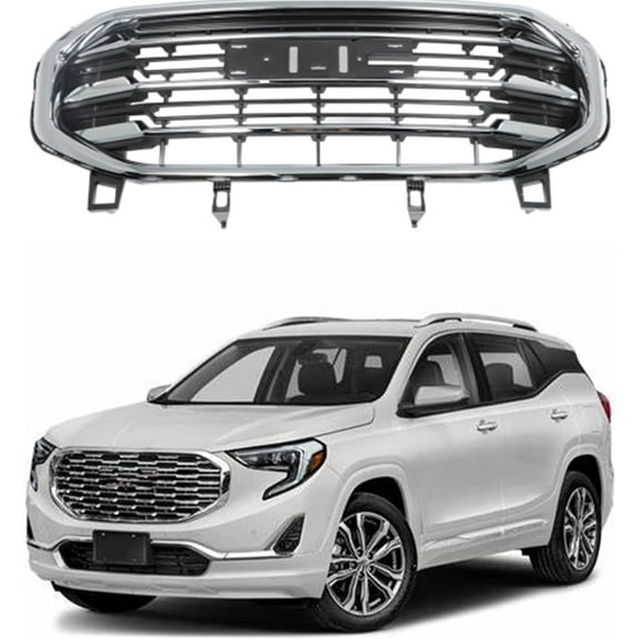LABLT Replacement for GMC Terrain SLT 2018 2019 2020 2021 Front Bumper Grille Black w/Chrome Bar & Frame GM1200758 84165554