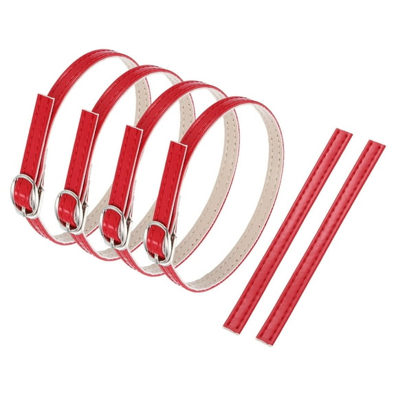 2 Pair Replacement Ankle Strap for Heels Detachable High Heels Shoe Straps Adjustable PU Leather Shoe Band, Red