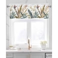 thumbnail image 2 of Yellow Green Leaves Kitchen Valances for Windows Farmhouse Linen Window Valance Curtain for Living Room Window Treatment Watercolor Botanical Rustic Valance Rod Pocket Topper Drape, 54 x 18 Inch, 2 of 6