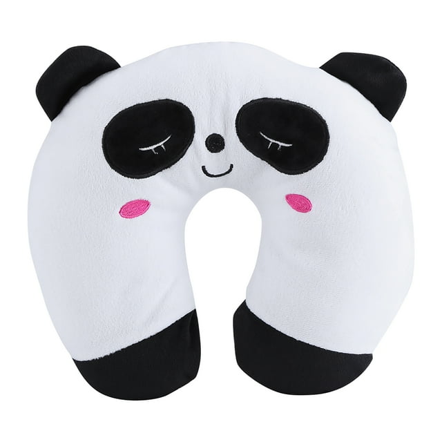 Nimomo U Oreiller Cou Oreiller Animal Voyage Cou PP Coton Oreiller Doux en Forme de U Voiture Repose-tête Jouet Coussin(Panda)