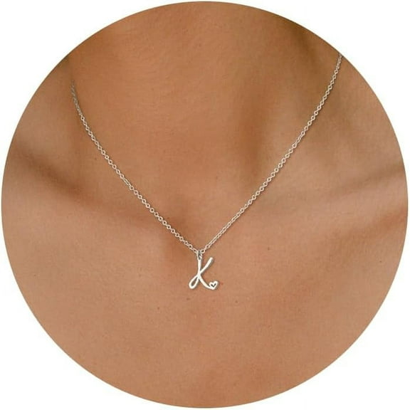 Initial Necklace For Women-14K Gold Filled/925 Sterling Silver Dainty Gold Letter Necklace Trendy Cute Custom Personalized Monogram Necklace[o5604]