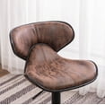 thumbnail image 2 of Set of 2 Masaccio Weathered Upholstery Airlift Adjustable Swivel Barstool with Chrome Base for Bar, Dining Room, Brown, 2 of 9