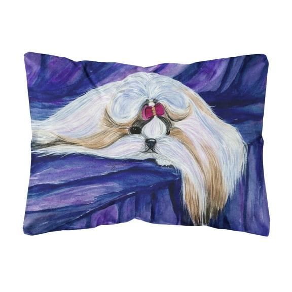 Caroline's Treasures SS8605PW1216 Shih Tzu Decorative   Canvas Fabric Pillow, 12H x16W, multicolor