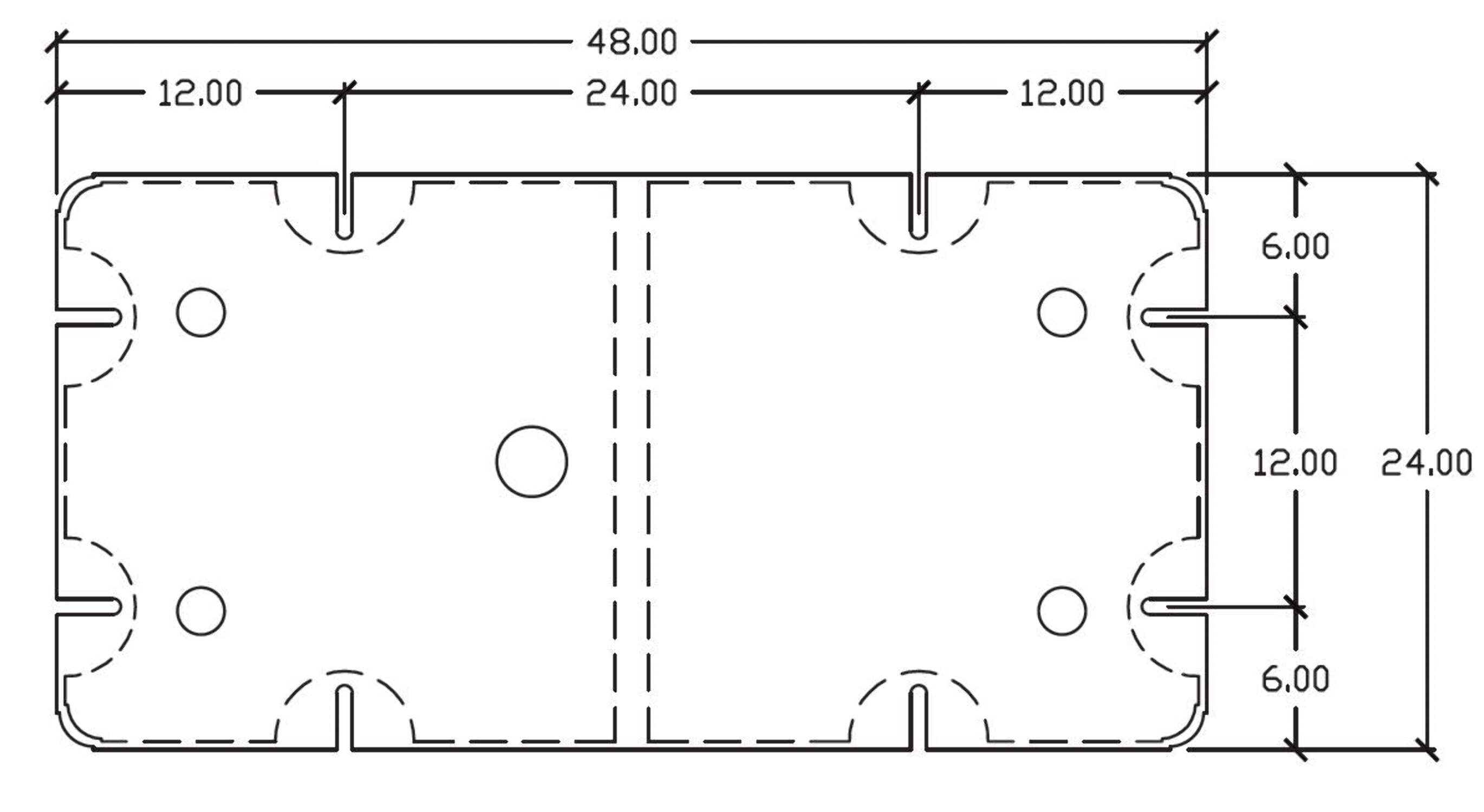 Eagle Float Dock Float 2' X 4' x 8" (24" x 48" x 8")
