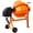 Orange + Steel#2, variant on Portable Cement Mixer for Mortar, Stucco and Fodder, 3 Cu. Ft Electric Concrete Mixer Machine with 110v AC Motor, Orange Steel Frame