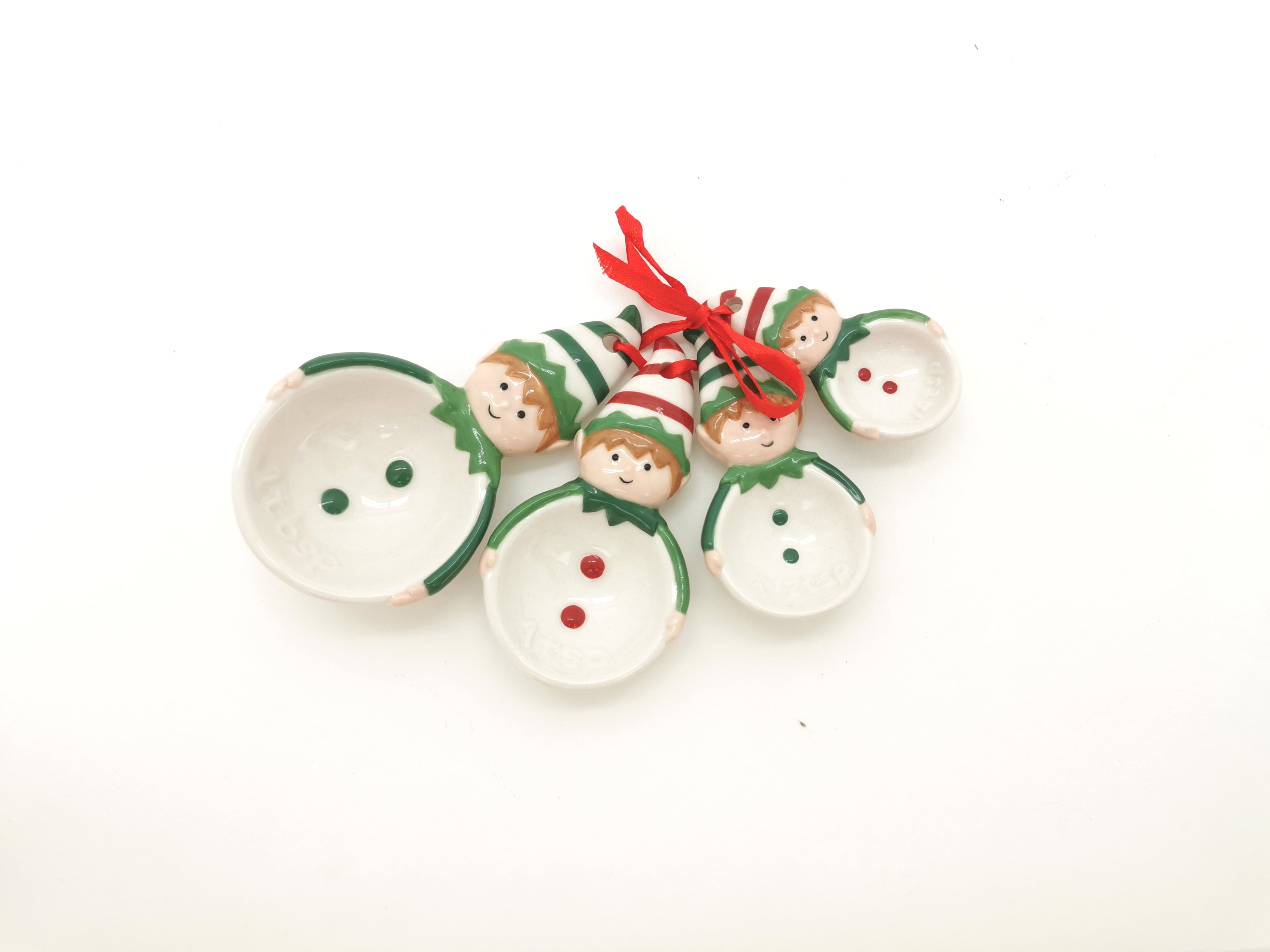Holiday Time Elf Measuring Spoons, Earthenware