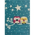 thumbnail image 1 of Blue Adorable Kids Area Rug Carpet with Animals Pink Owls and White Stars, 6x9 (6'7" x 9'2", 200cm x 280cm), 1 of 3