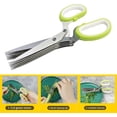 thumbnail image 5 of Tijeras de hojas múltiples, tijeras para hierbas multiusos, tijeras de corte de cocina multiusos con cuchillas de acero inoxidable y cubierta de seguridad (1 unidad), 5 of 5