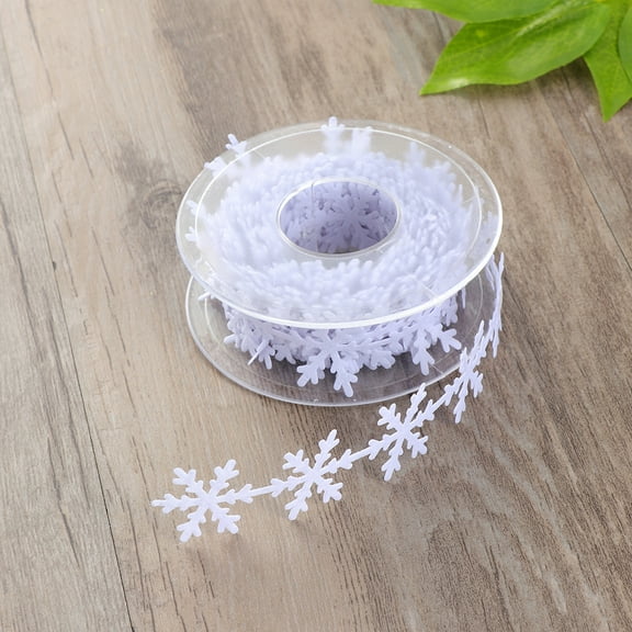 Stri Set of 2 non-woven Christmas decorative ribbons with snowflakes
