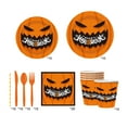 thumbnail image 2 of Vajilla de Papel para Fiesta Temática de Halloween: Platos, Vasos y Servilletas | 60 Piezas, Color Naranja, 23 Cm | Ecológica | Cocina | Incluye: 20 Bandejas, 10 Vasos, 20 Servilletas, 10 Cubiertos y, 2 of 6