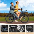 thumbnail image 3 of Lilypelle 26" Electric Bike for Women Adults, 36V 10.4Ah UL2849 (By SGS) Battery ,350W Helical Motor w/ 700W peak power , 7-Speed Electric Bicycle w/ Front Fork Suspension,Max 20mph,50 Miles,Class 2, 3 of 7